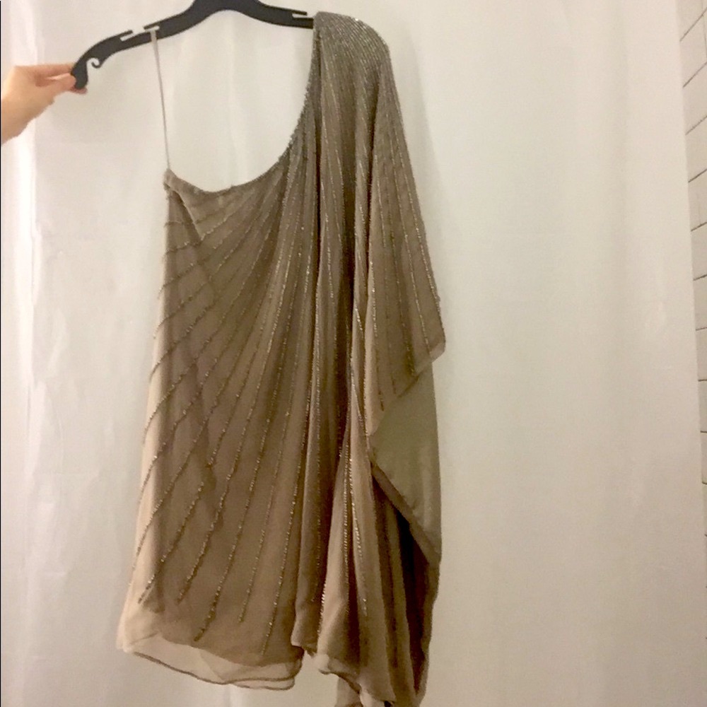 SALE! Gorgeous one-shoulder Parker Beaded Dress